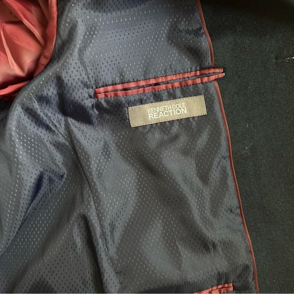 Kenneth Cole Reaction Men's Navy Wool Blend Overcoat Size 40 - Picture 8 of 9